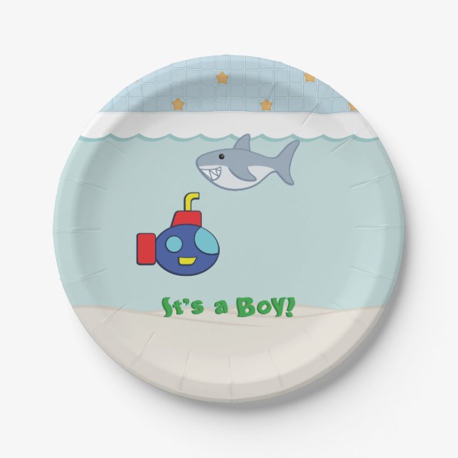 Bath Time Fancies Baby Shower Paper Plates (Front)