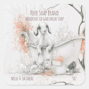 Bath Time for Baby Goat Handmade Soap Label