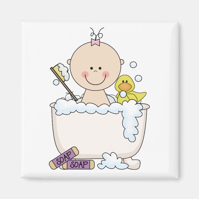 Bath Time Girl Tshirts and Gifts Magnet (Front)