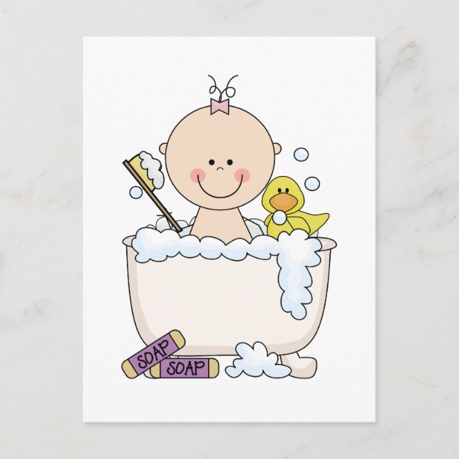 Bath Time Girl Tshirts and Gifts Postcard (Front)