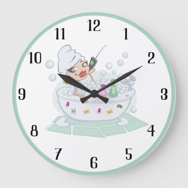Bath Time Large Clock (Front)