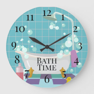 Bath Time Large Clock