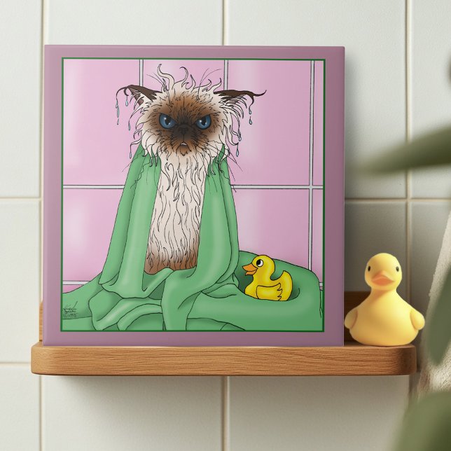 Bath Time Siamese Cat Tile (Creator Uploaded)