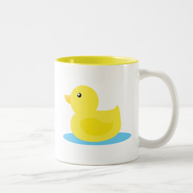 Bath Time Yellow Duck Two-Tone Coffee Mug (Right)