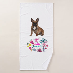 bath towel, French bulldogge Towel