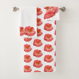 Bath Towel Set - Coral Peony