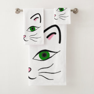 Bath Towel Set - Kitty Face
