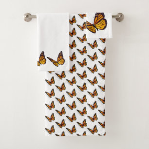 Bath Towel Set - Monarch Butterflies