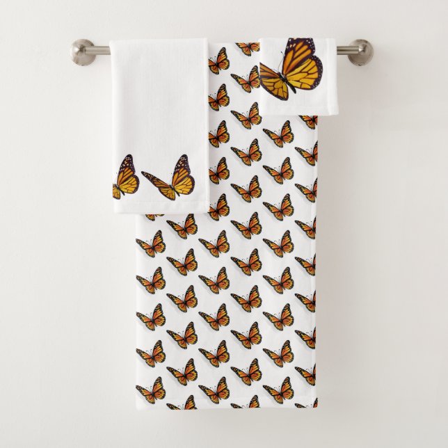 Bath Towel Set - Monarch Butterflies (Insitu)