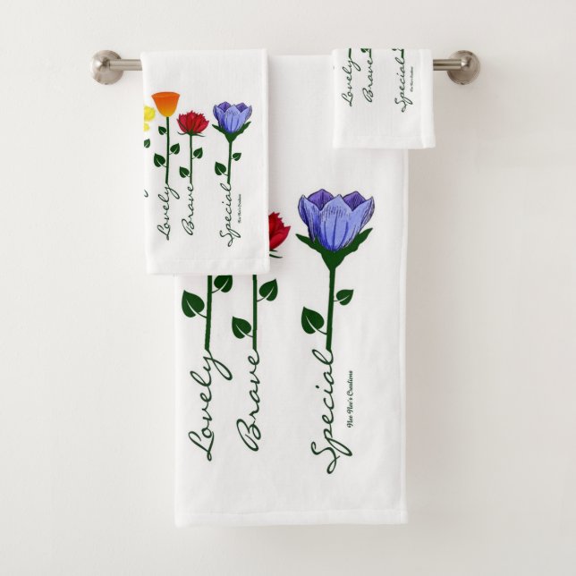 Bath Towel Set - Wildflowers n' Words (Insitu)