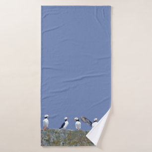 Bath Towel w/ puffins