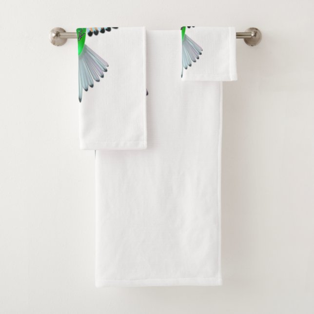Bath Towels with Colourful Bird Flying (Insitu)
