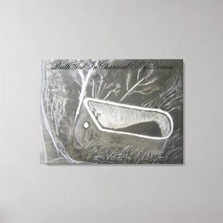 Bath tub in charcoal canvas print