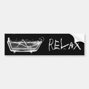 Bath Tub X-Ray Skeleton Black & White Bumper Sticker