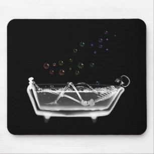 Bath Tub X-Ray Skeleton - Rainbow Bubbles Mouse Mat