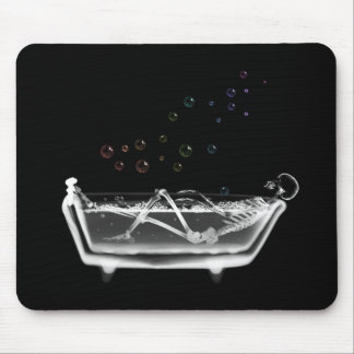 Bath Tub X-Ray Skeleton - Rainbow Bubbles Mouse Mat