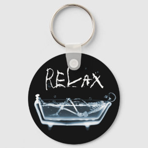 BATH TUB X-RAY VISION SKELETON - BLUE KEY RING
