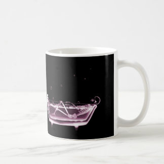 BATH TUB X-RAY VISION SKELETON - PINK COFFEE MUG