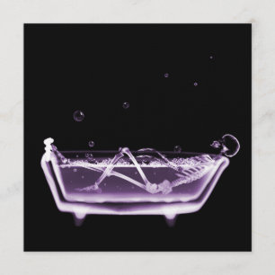 BATH TUB X-RAY VISION SKELETON - PURPLE INVITATION