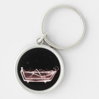 BATH TUB X-RAY VISION SKELETON - RED KEY RING