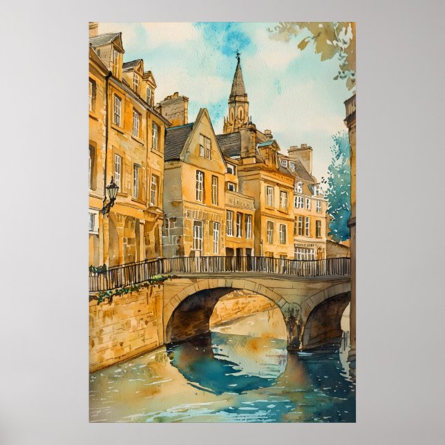Bath Watercolor 4 Poster (Front)