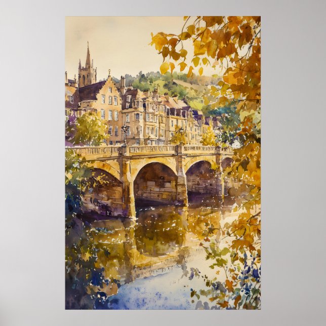 Bath Watercolor 5 Poster (Front)
