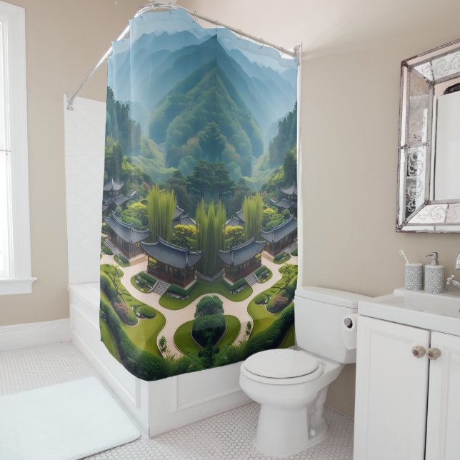 "Bathe in Beauty – Nature & Architecture in Every  Shower Curtain (In Situ)