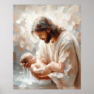 Bathe in Love, Christian Art, Nursery Children Art Poster