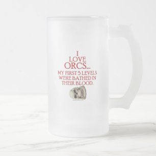 Bathed In Orc Blood Frosted Glass Beer Mug