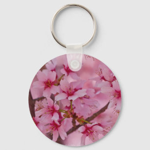 Bathed in Pink Japanese Cherry Blossoms Key Ring