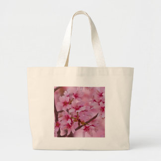 Bathed in Pink Japanese Cherry Blossoms Large Tote Bag