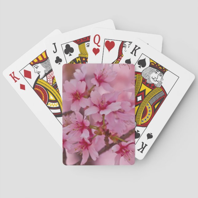 Bathed in Pink Japanese Cherry Blossoms Playing Cards (Back)