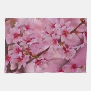 Bathed in Pink Japanese Cherry Blossoms Tea Towel