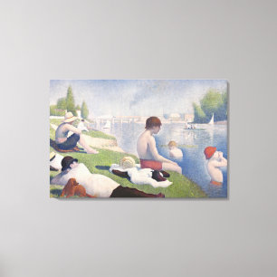 Bathers at Asnières, 1884 (oil on canvas) Canvas Print