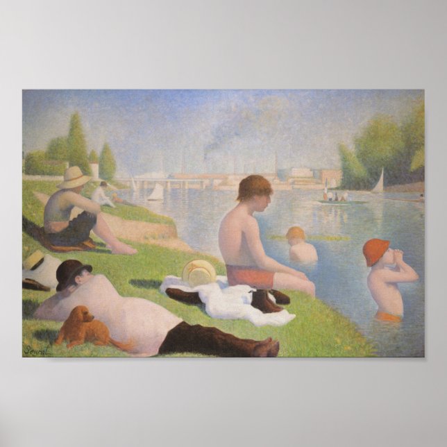 Bathers at Asnieres by Georges Seurat Poster (Front)