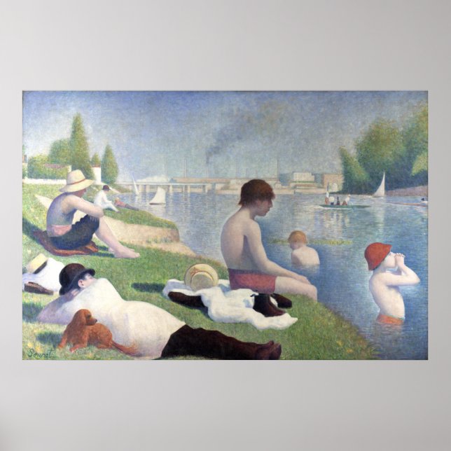 Bathers at Asnieres, Georges Seurat Poster (Front)