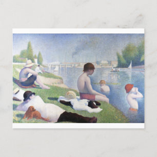 Bathers at Asnières painting by Georges Seurat  Postcard