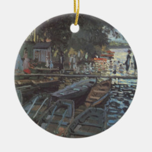 Bathers at La Grenouillère by Claude Monet Ceramic Tree Decoration