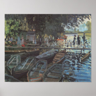 Bathers at La Grenouillère by Claude Monet Poster