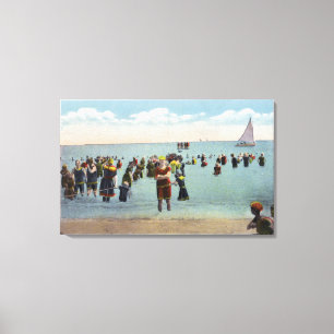 Bathers at the Beach Canvas Print