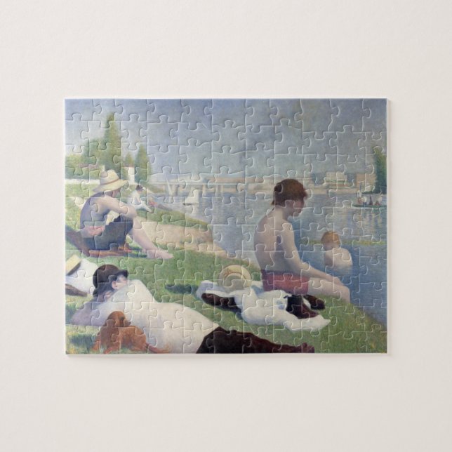 Bathers Georges Seurat Neo Impressionist Painting Jigsaw Puzzle (Horizontal)