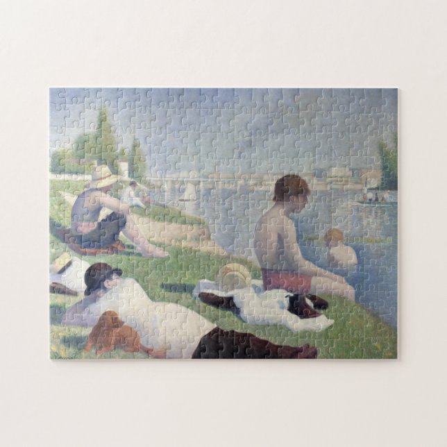 Bathers Georges Seurat Neo Impressionist Painting Jigsaw Puzzle (Horizontal)
