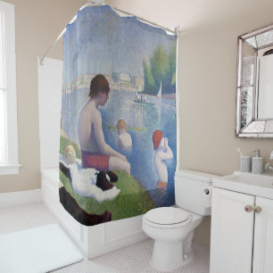 Bathers in Asnieres, Seurat Shower Curtain