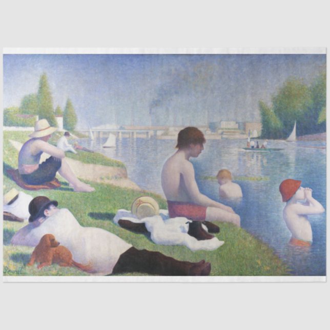 Bathers in Asnieres, Seurat Tissue Paper (Front)