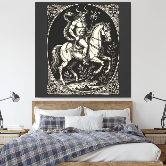 Bathin Demon Warrior Majesty Canvas Print (Insitu(Bedroom))
