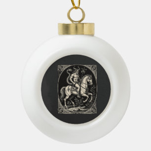 Bathin Demon Warrior Majesty Ceramic Ball Christmas Ornament
