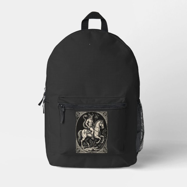 Bathin Demon Warrior Majesty Printed Backpack (Front)