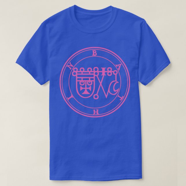 Bathin Sigil Knows The Virtues of Herbs Pink T-Shirt (Design Front)