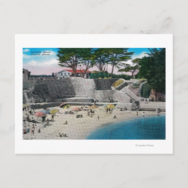 Bathing Beach at Pacific Grove Postcard (Front)