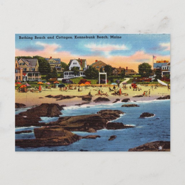 Bathing Beach Cottages, Kennebunk Beach, Maine Postcard (Front)